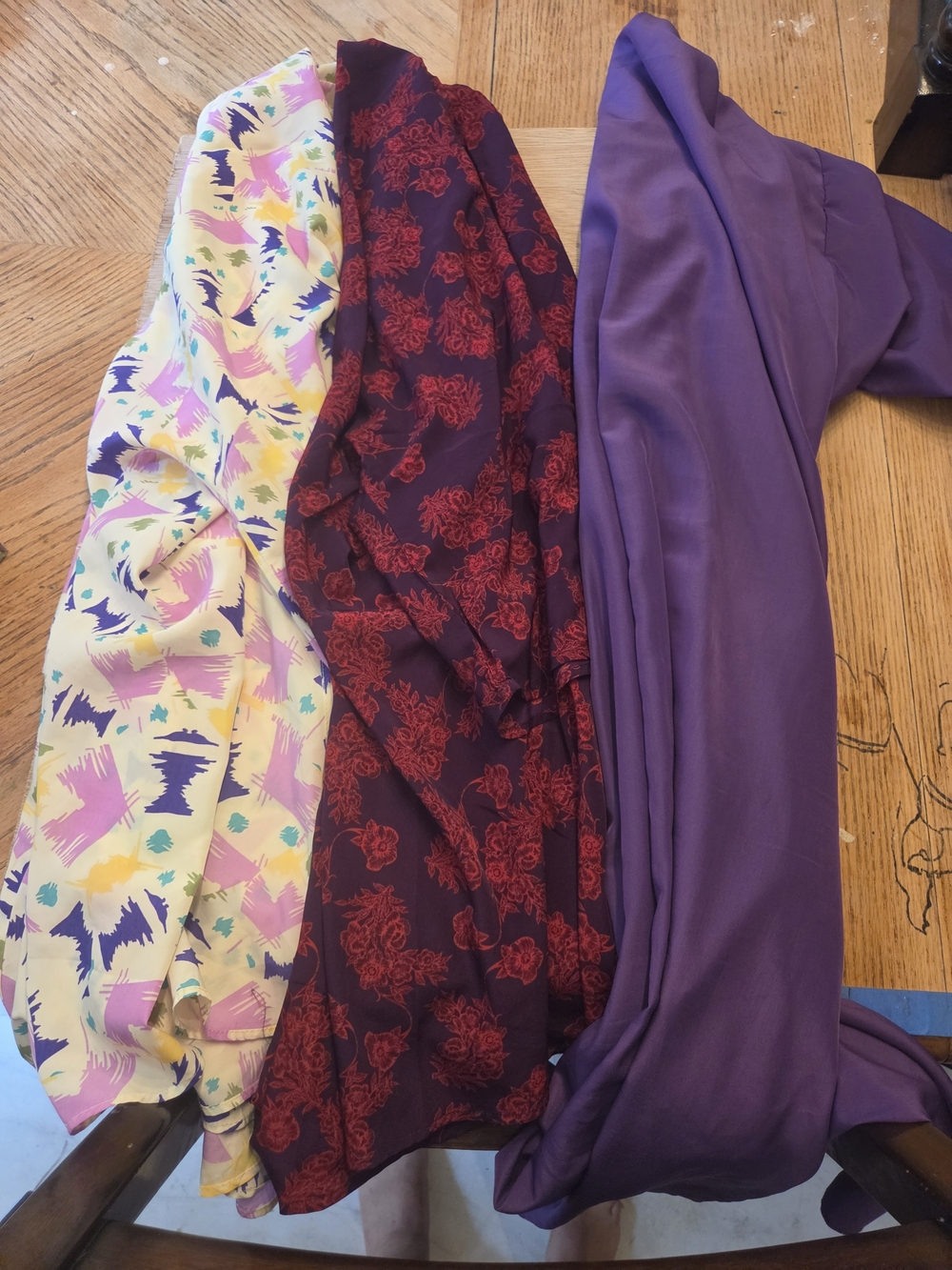 LuLaRoe Women's Tunic Trio — Purple, Burgundy Rose Print & Pastel Abstract